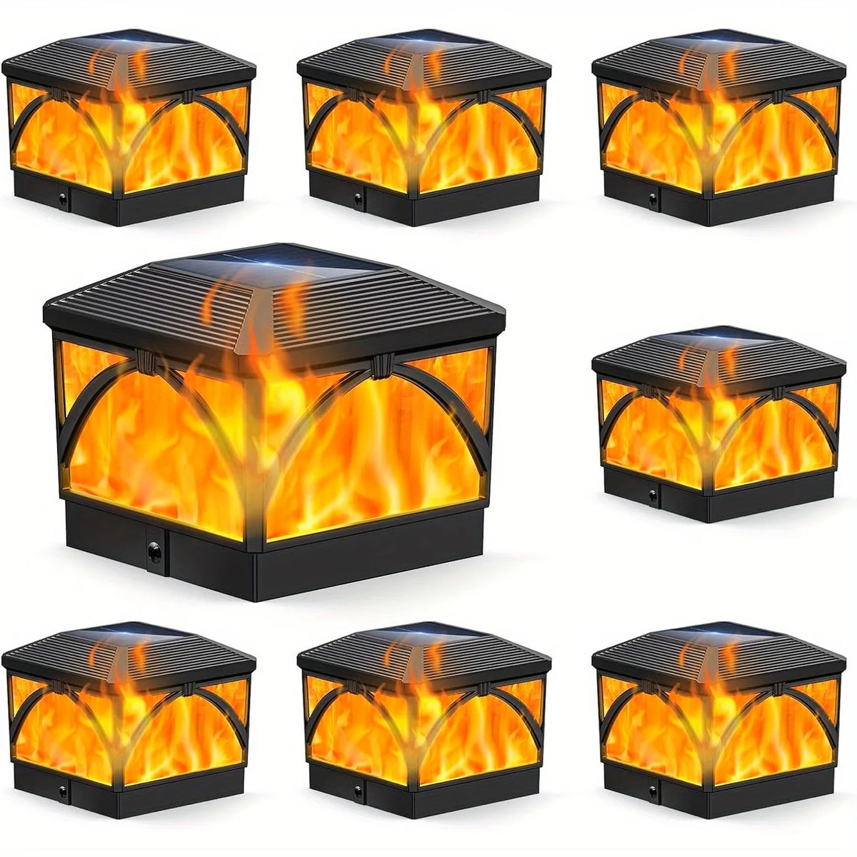 Outdoor Waterproof Solar Flame Post Lights