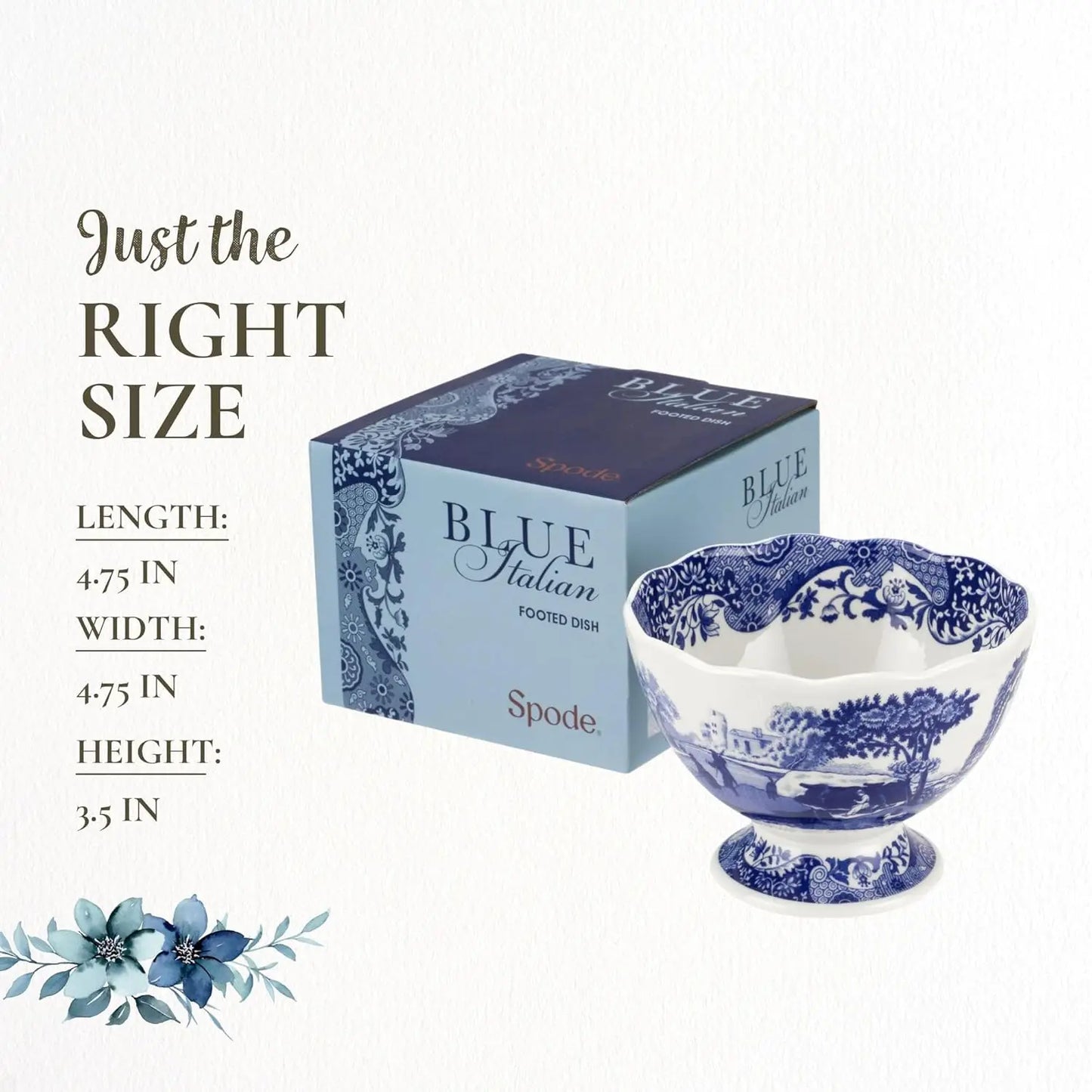 Blue Italian 4.75-Inch Decorative Scalloped Edge Serving Bowl