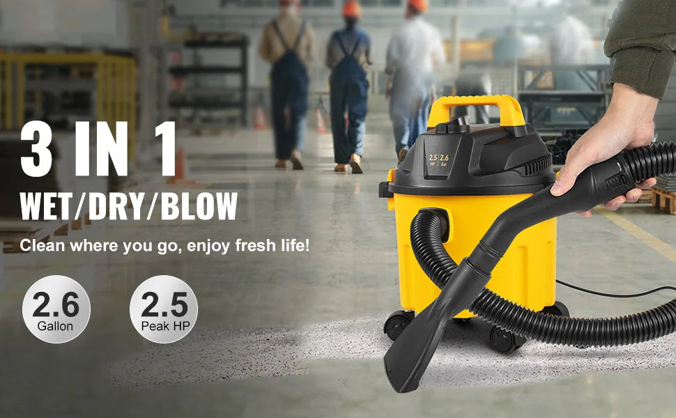 Portable Shop Vacuum with Blowing Function Attachment