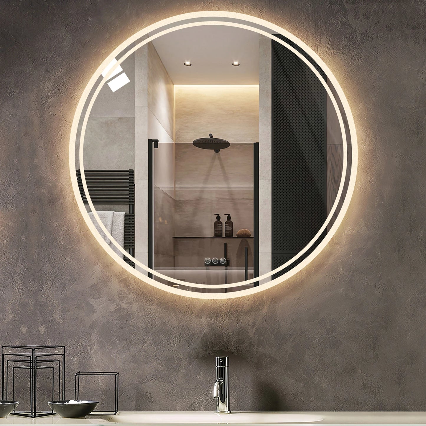 Bathroom Mirror with LED Lights Backlit Illuminated