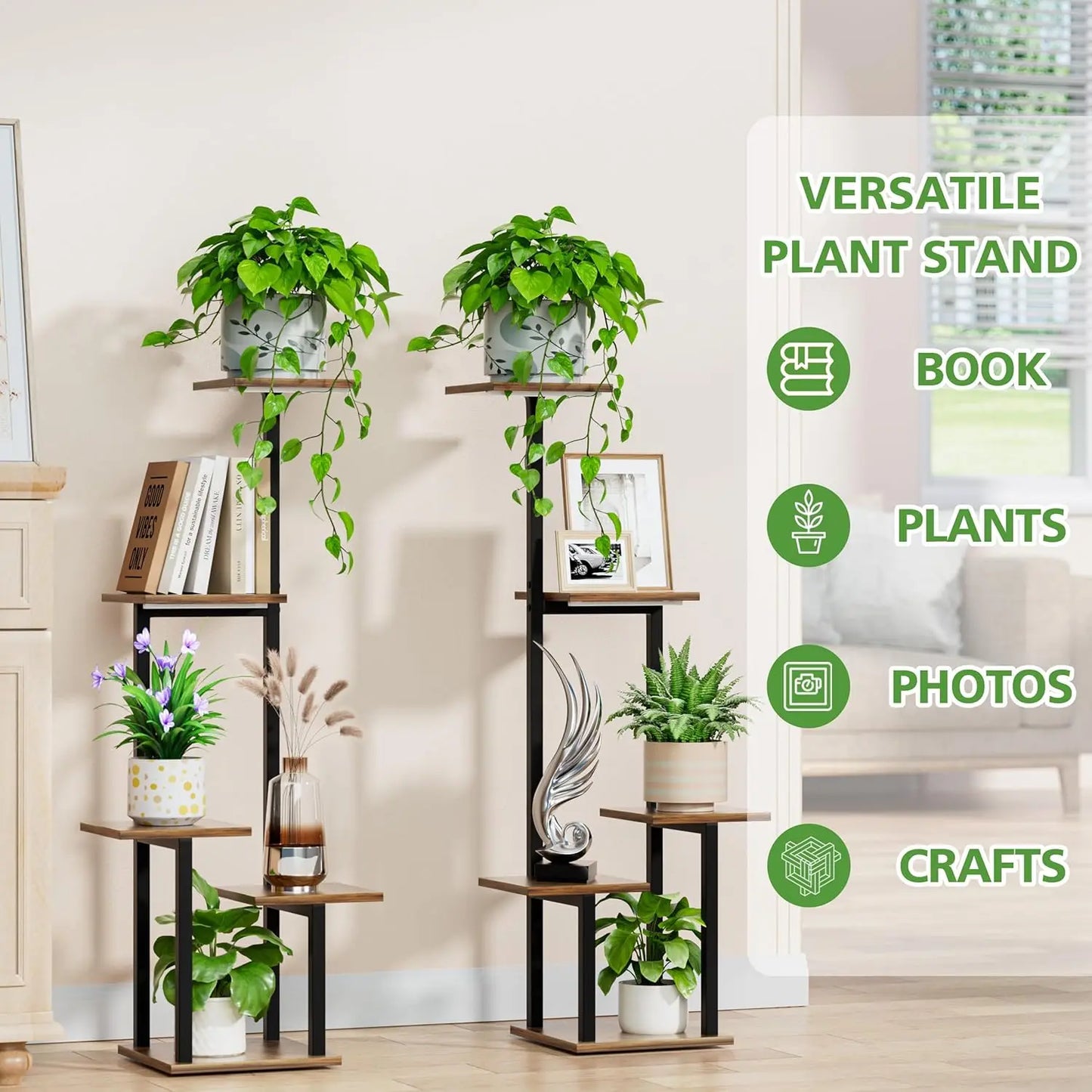 5-Tier Metal Plant Stand with Grow Light