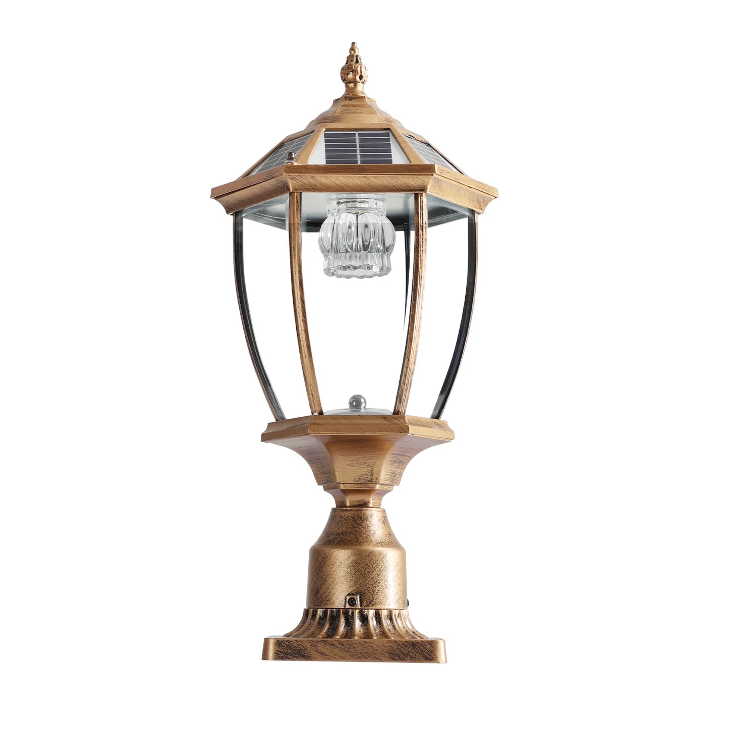 Vintage Solar LED Post Light - Waterproof Outdoor Lantern