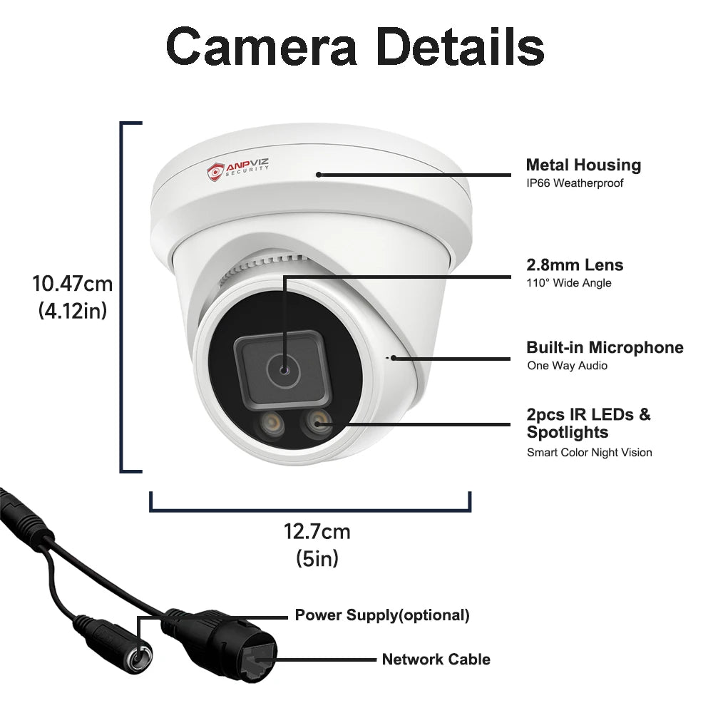 Outdoor Smart Dual Light ColorVU CCTV Video