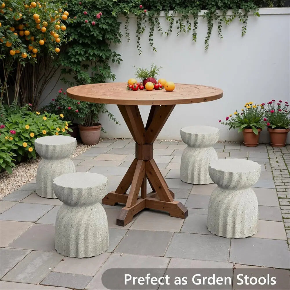 Concrete Hourglass Accent Table - Living Room Office Patio Garden