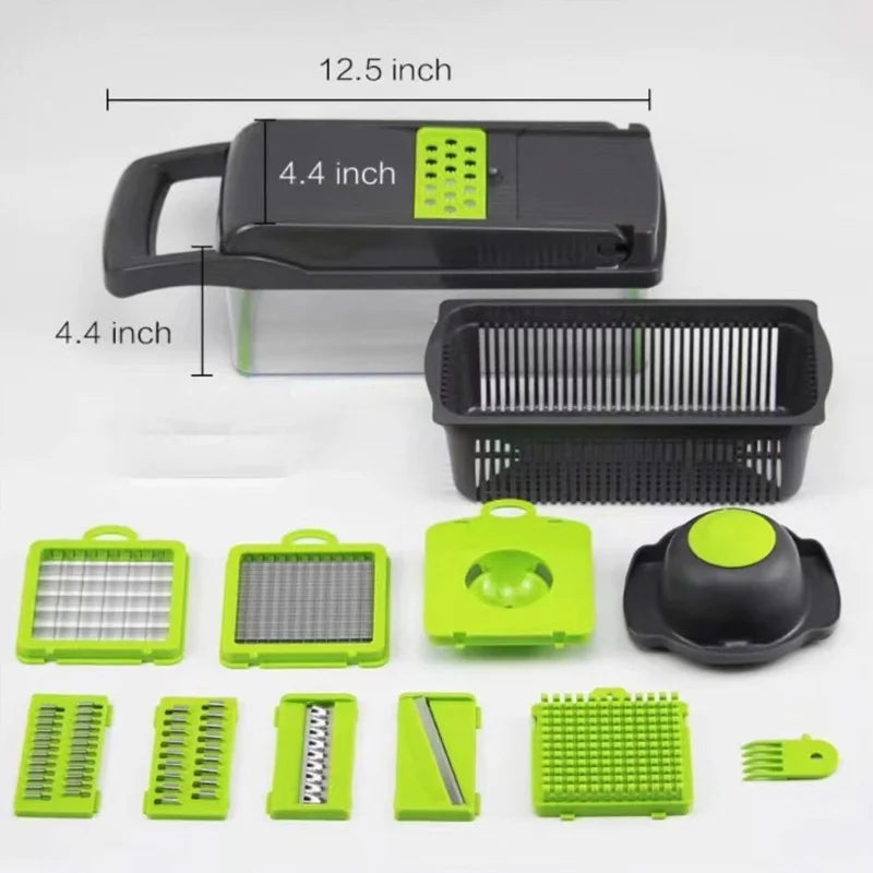 6-in-1 Vegetable Chopper - Safe Food Prep w/ Container