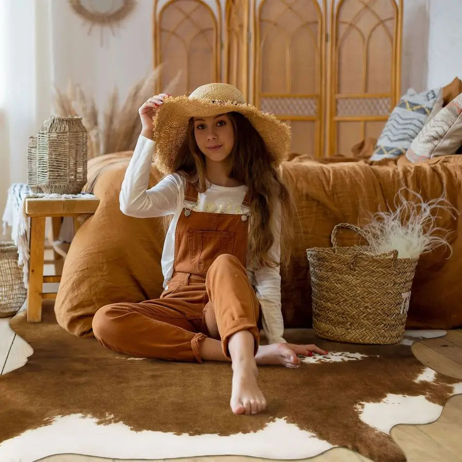 Premium Faux Cowhide Rug - Rustic Western Rug