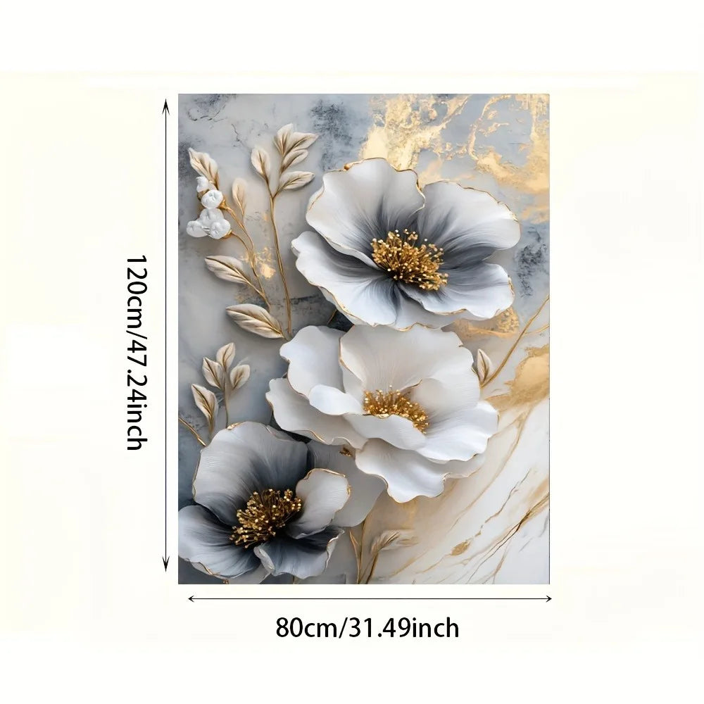Luxury Canvas Mural Framed 3D Floral Painting