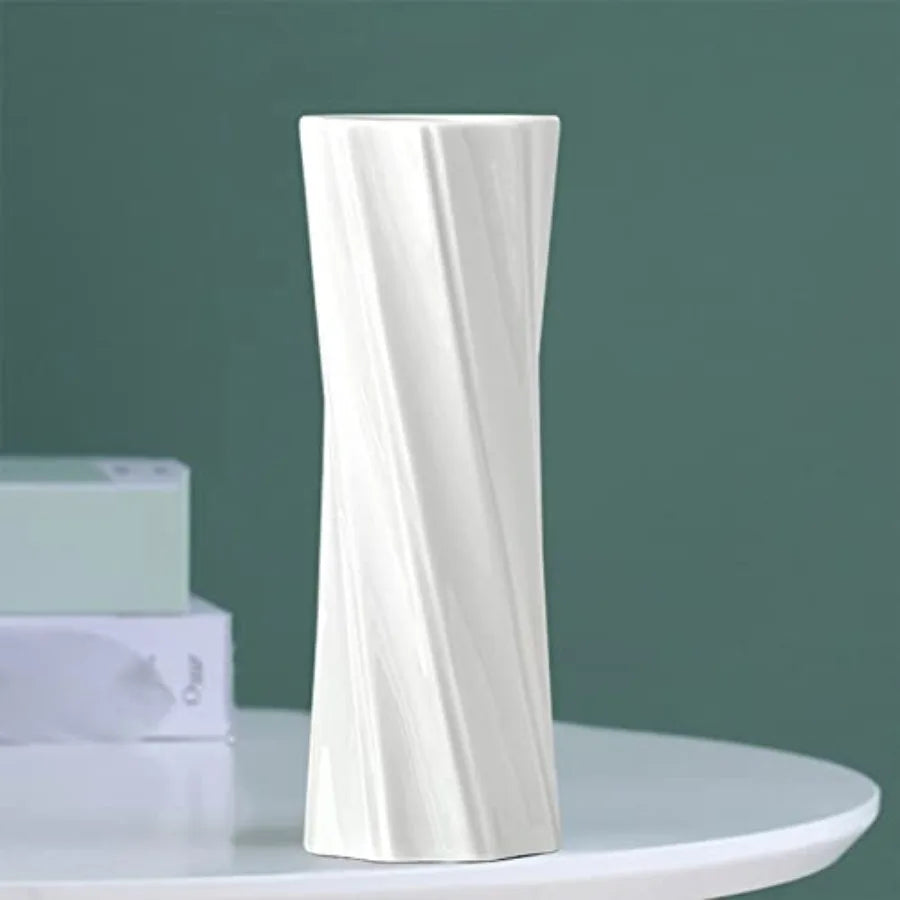 Classic Style Ceramic Flower Vase, 8.4" H