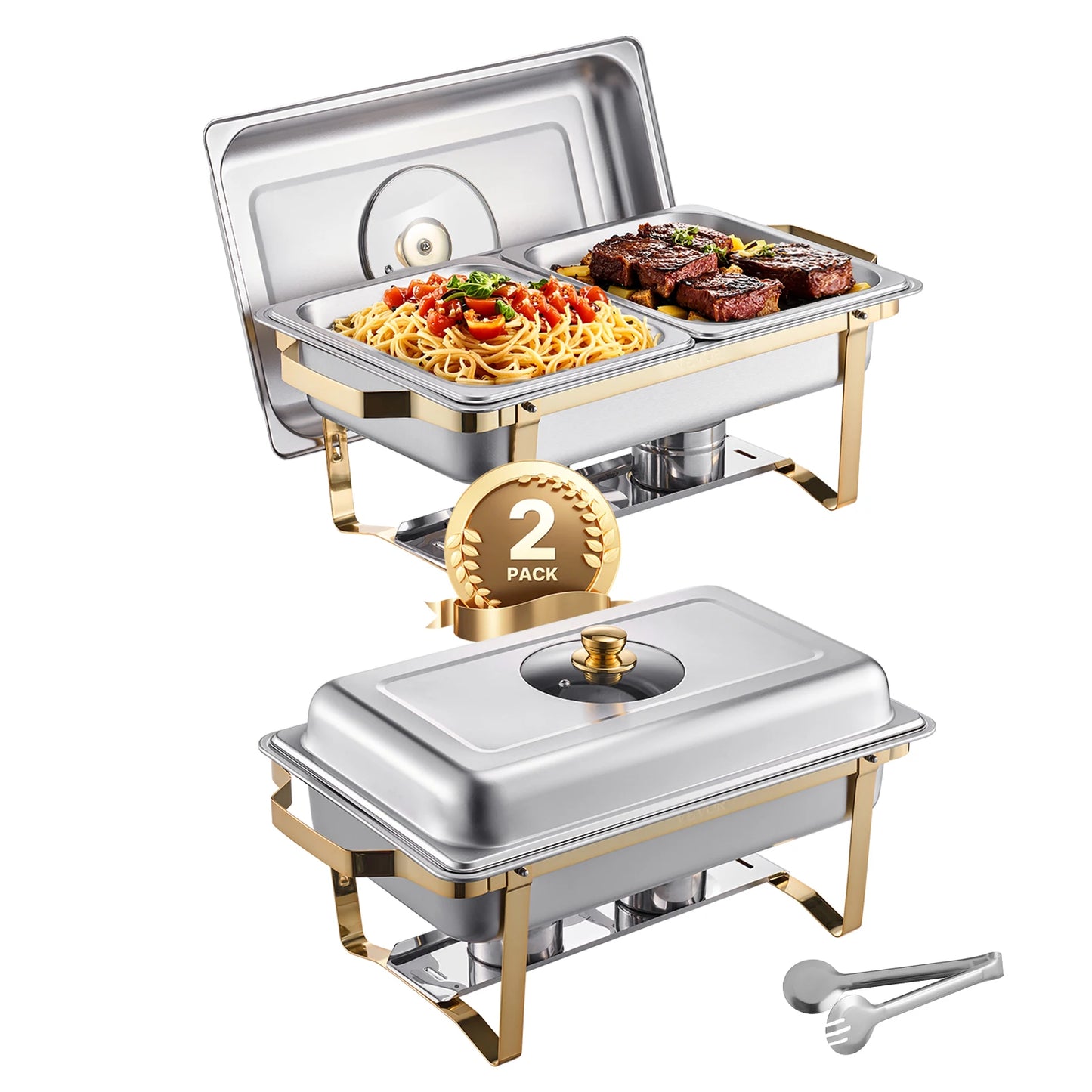 2/4 Pack Rectangular Chafing Dish Buffet Set