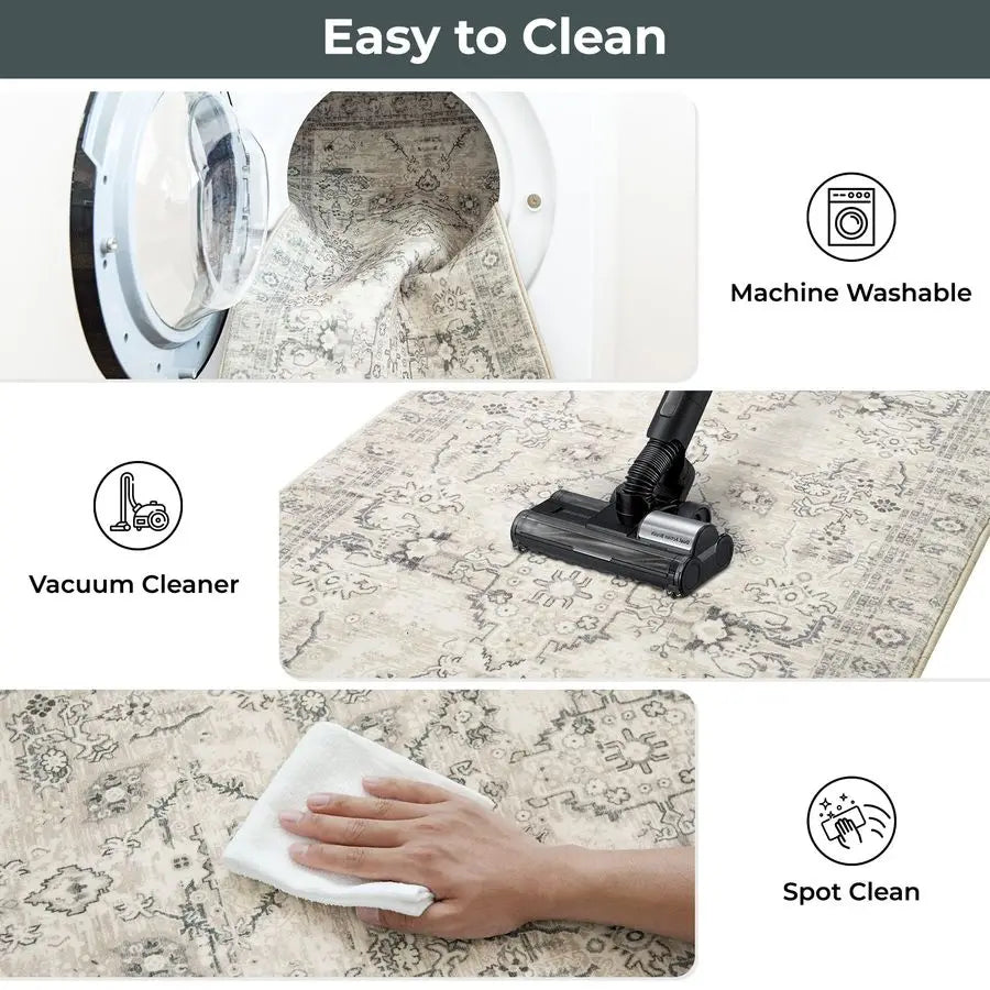 Boho Faux Wool Kitchen Rug Set of 3