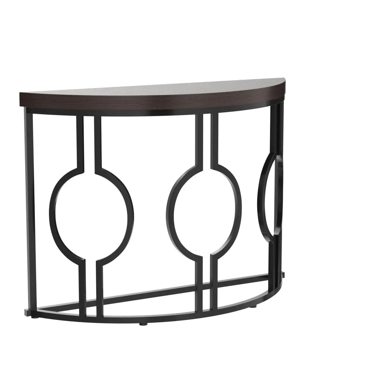 43-Inch Half Moon Console Table w/ Geometric Base