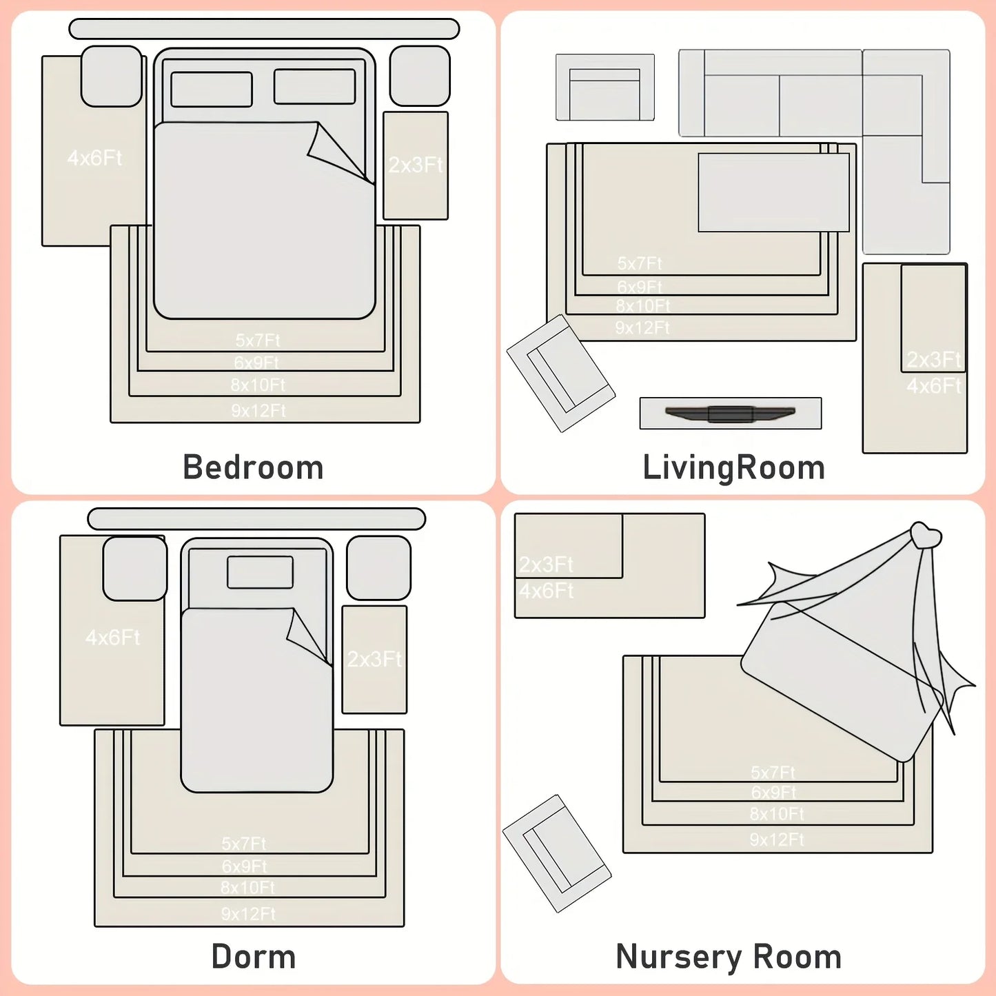 Fluffy Long Shag Zebra Print Rug