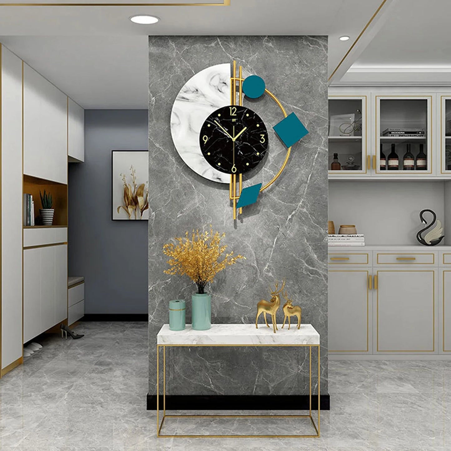 Mid-Century Creative Marble Luxury Wall Clock