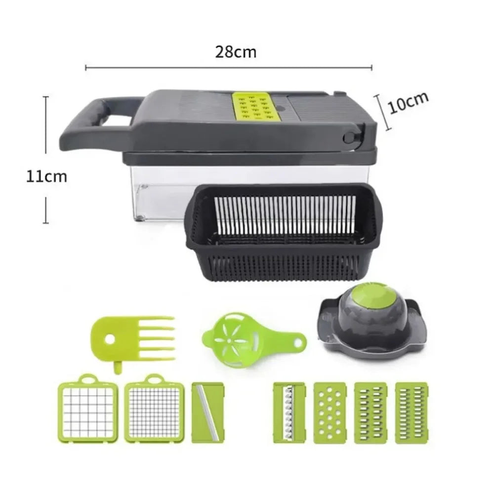Multifunctional Vegetable Chopper Food Slicer Dicer Grater w/ Handle