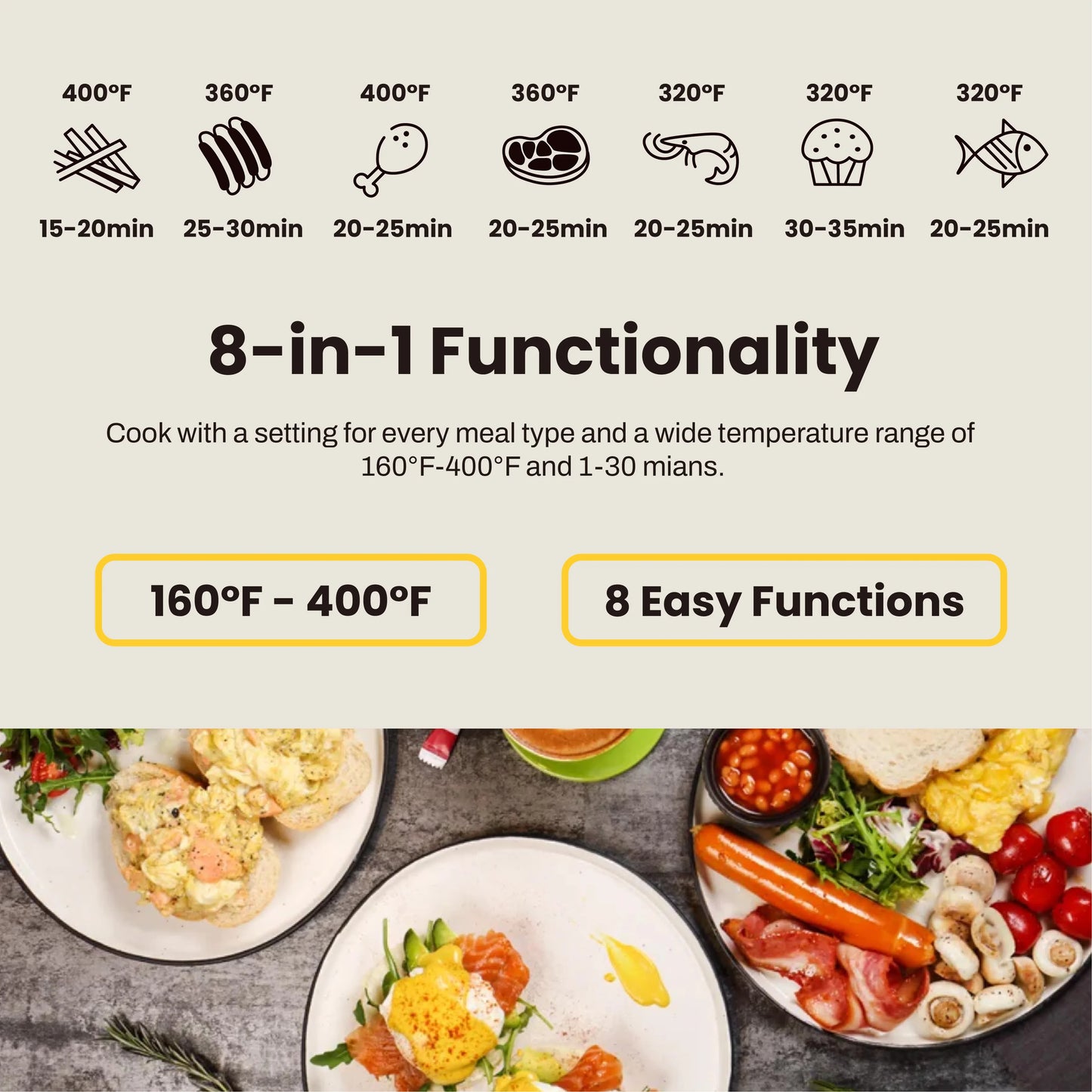 8.5QT Family Size Digital Air Fryer