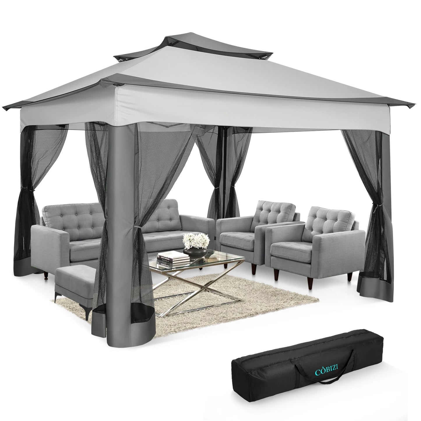 Pop Up Gazebo Canopy Tent with Mosquito Netting