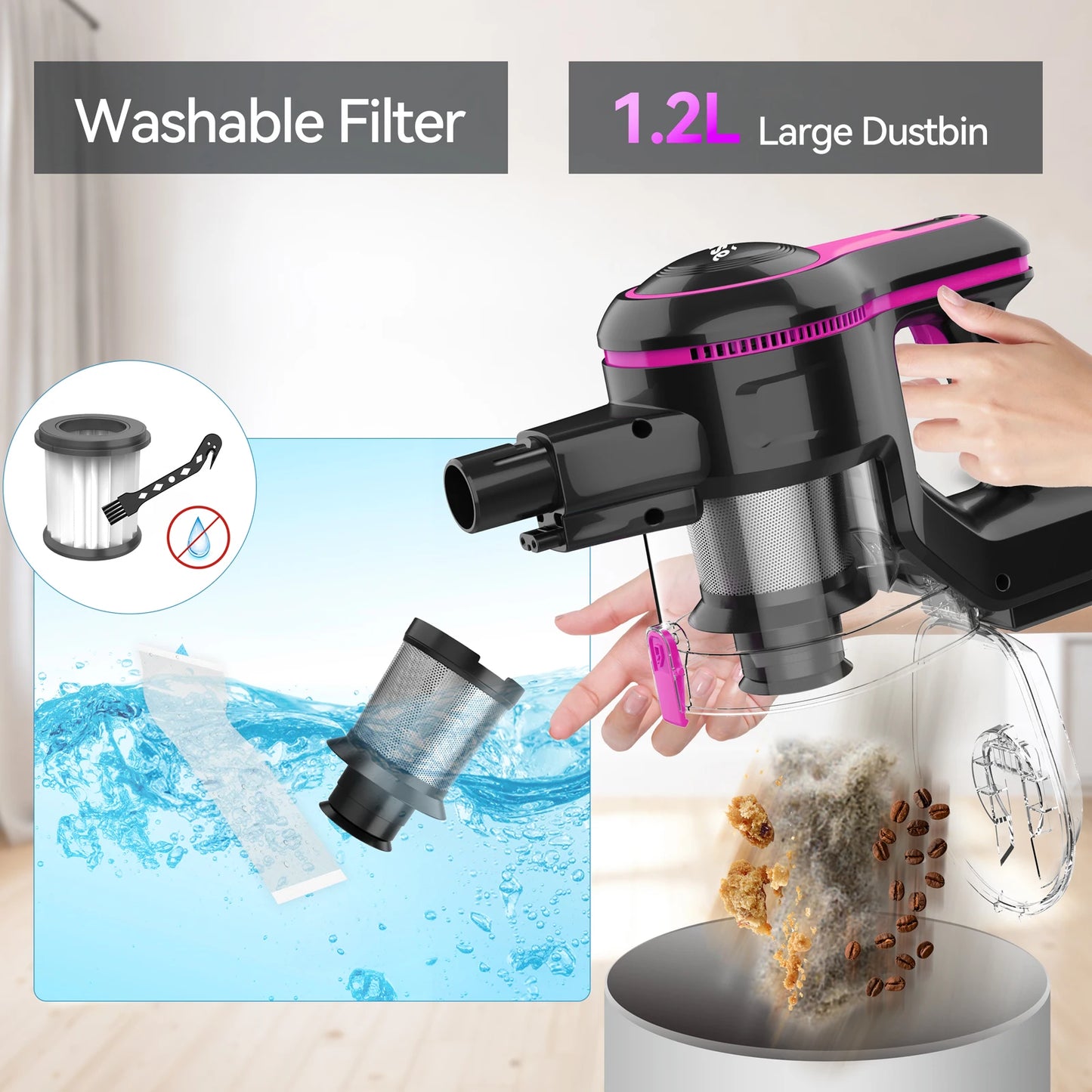 6 in 1 Handheld Vacuum for Household Cleaning