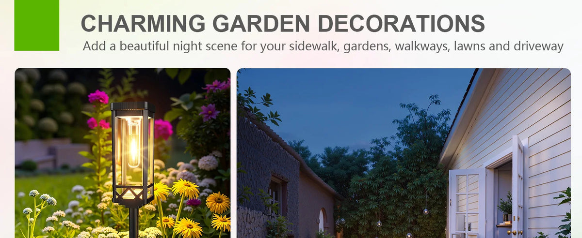 Solar Powered Waterproof Pathway Landscape Driveway Lights