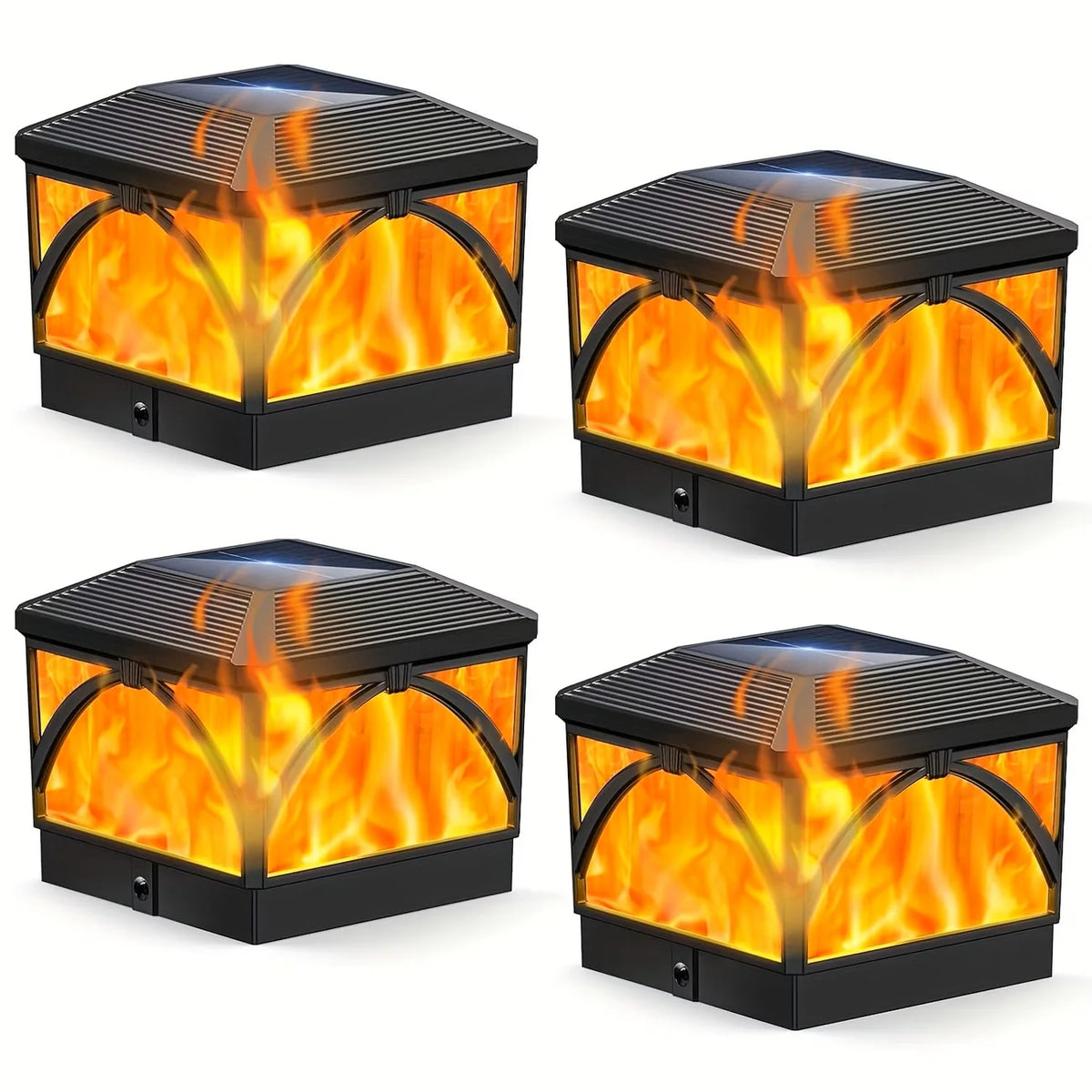 Outdoor Waterproof Solar Flame Post Lights