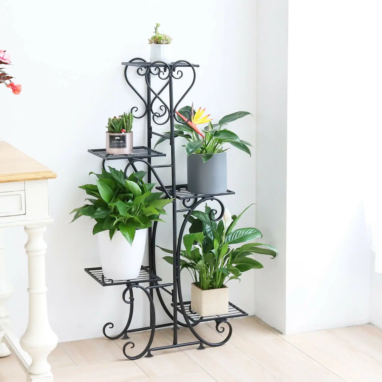 Indoor/ Outdoor Iron Planter Shelf Rack