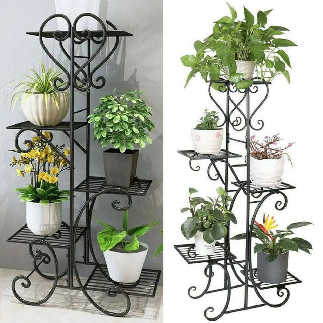 Indoor/ Outdoor Iron Planter Shelf Rack