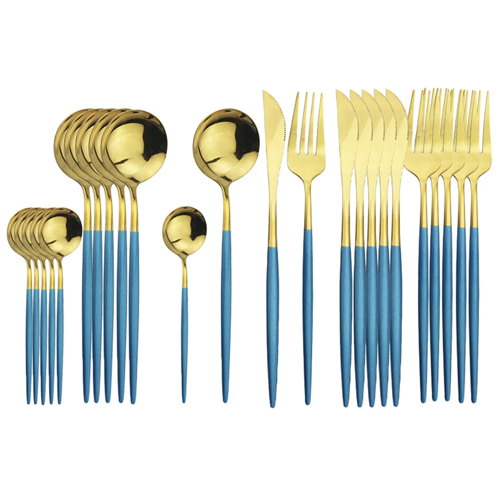 24Pcs Dinnerware Stainless Steel Cutlery Set