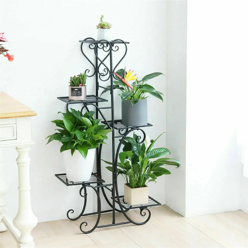 Indoor/ Outdoor Iron Planter Shelf Rack