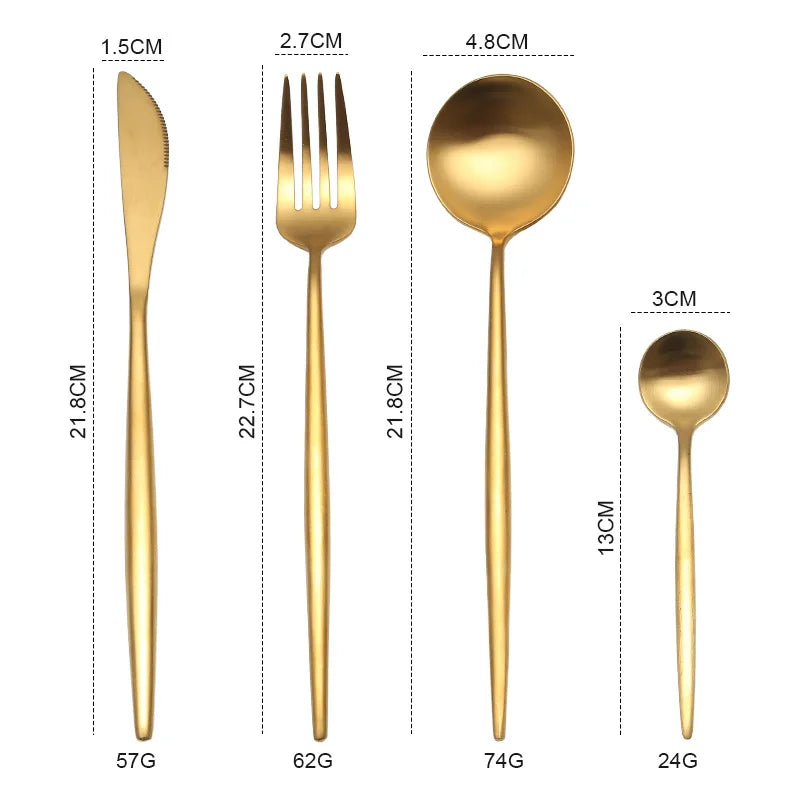 Gold Cutlery Stainless Steel Dinnerware Set