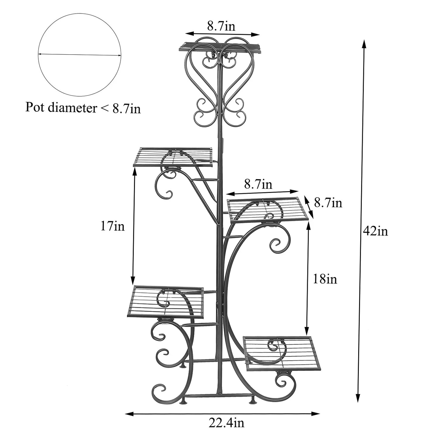 Indoor/ Outdoor Iron Planter Shelf Rack