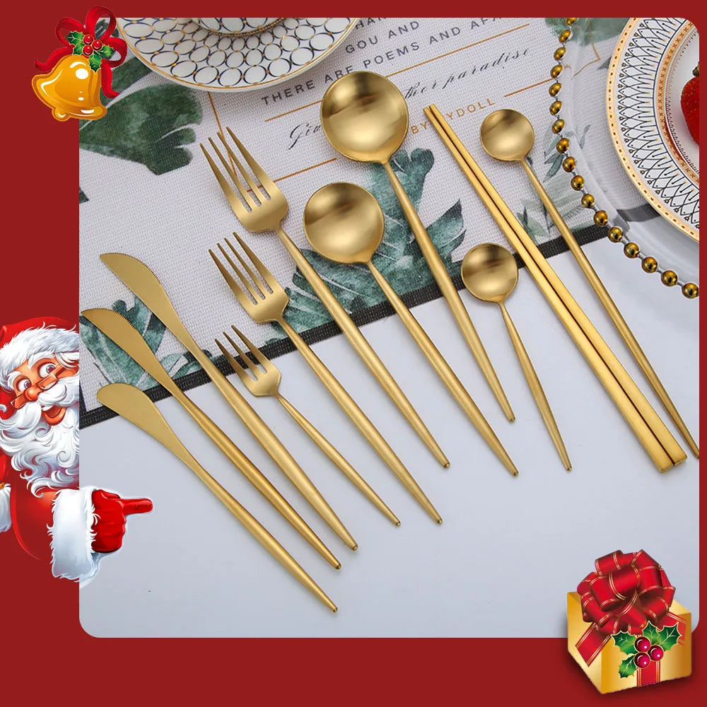 Gold Cutlery Stainless Steel Dinnerware Set