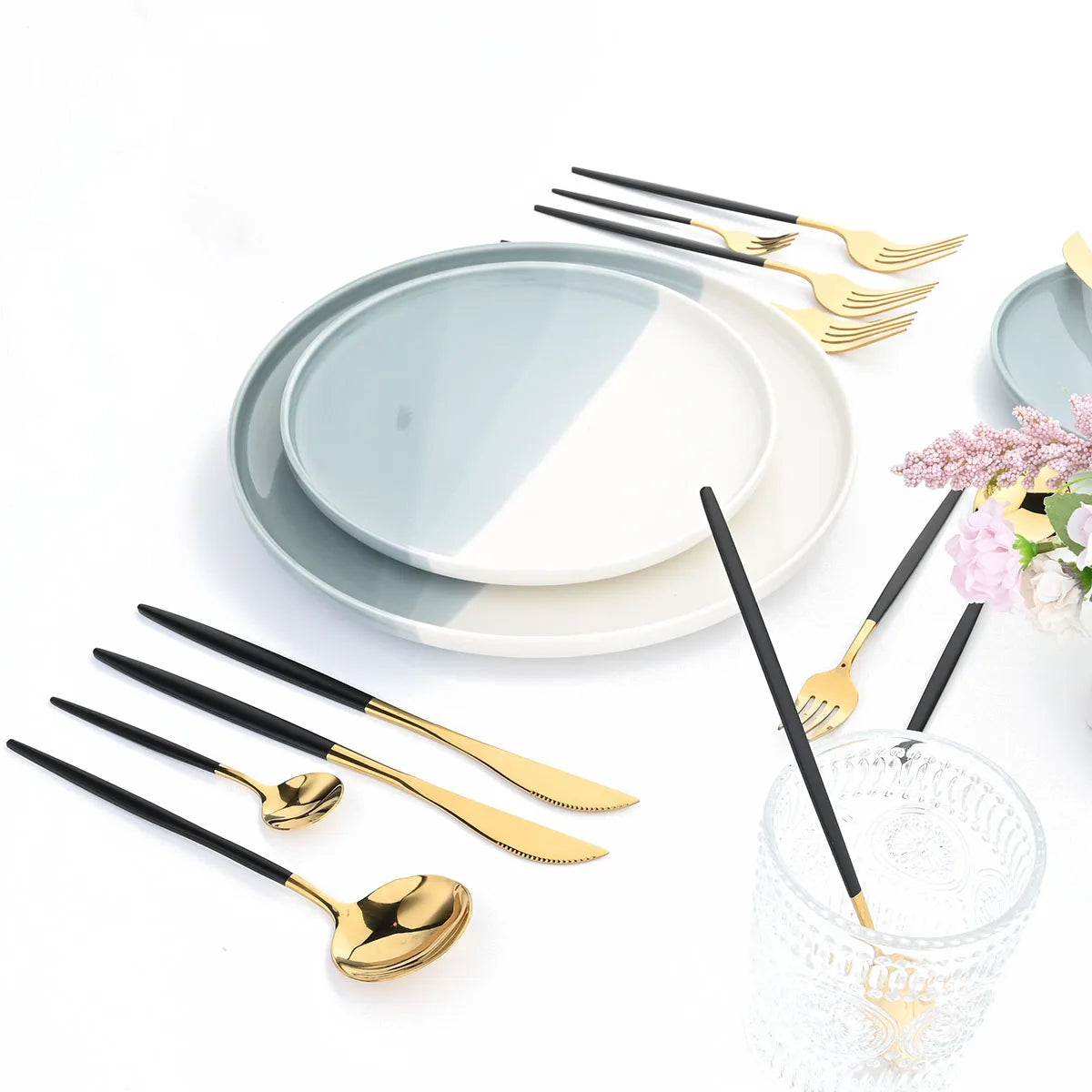 24Pcs Dinnerware Stainless Steel Cutlery Set