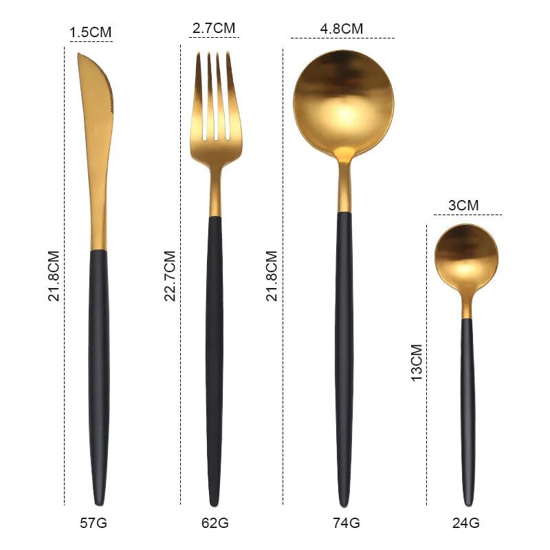 Gold Cutlery Stainless Steel Dinnerware Set