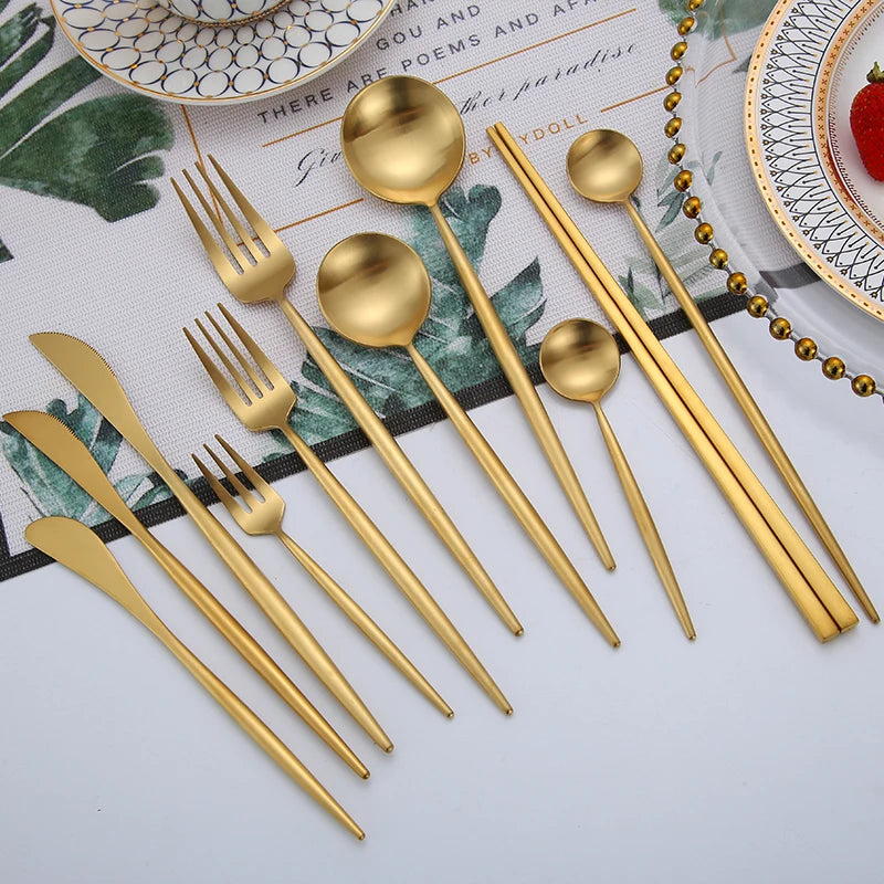 Gold Cutlery Stainless Steel Dinnerware Set