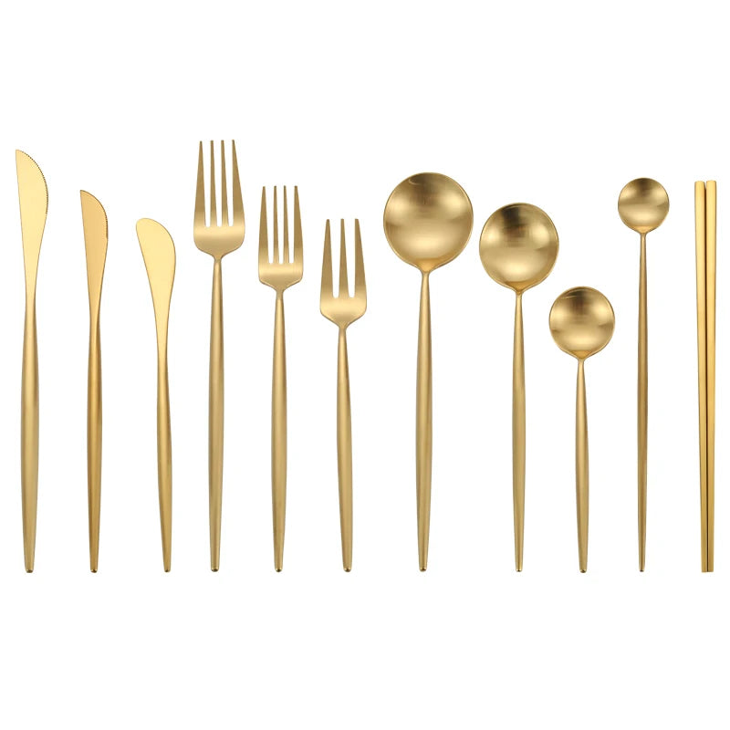Gold Cutlery Stainless Steel Dinnerware Set