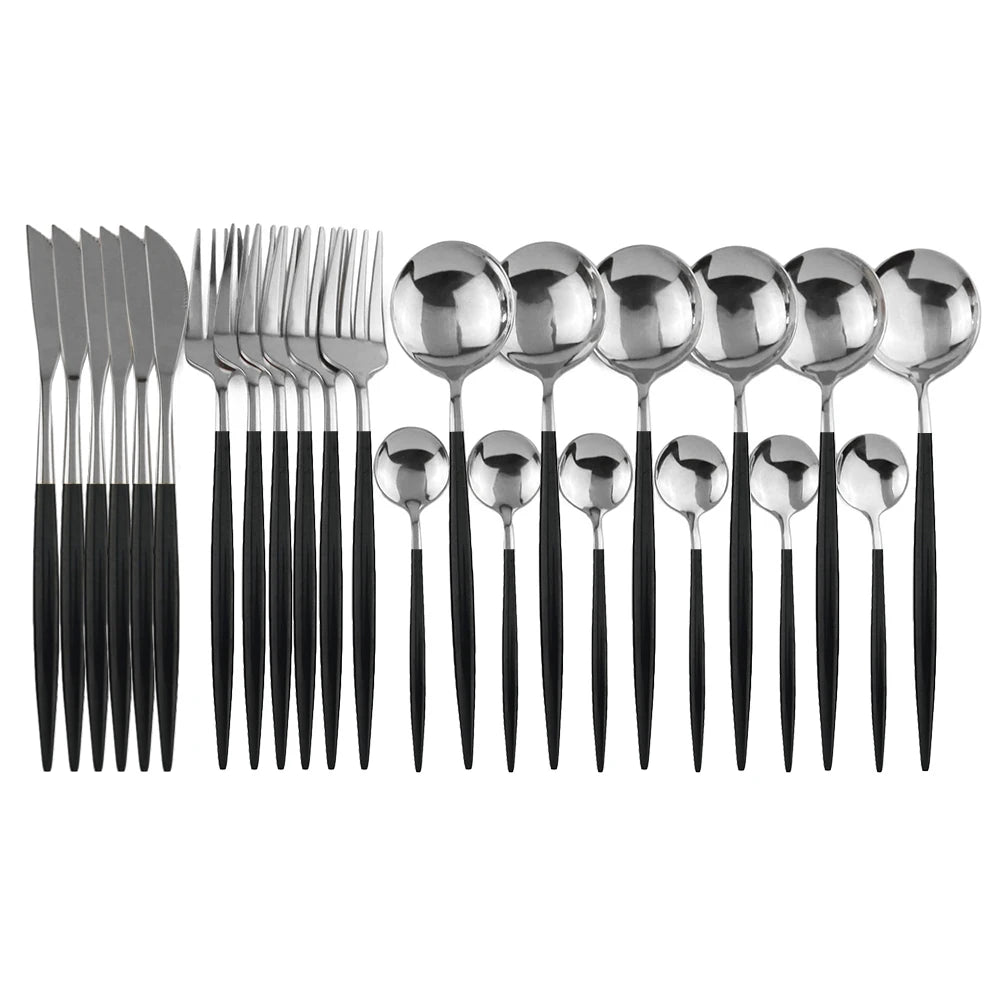 24Pcs Dinnerware Stainless Steel Cutlery Set