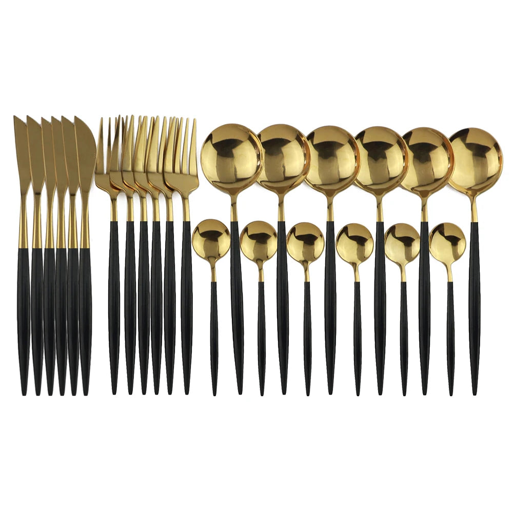 24Pcs Dinnerware Stainless Steel Cutlery Set