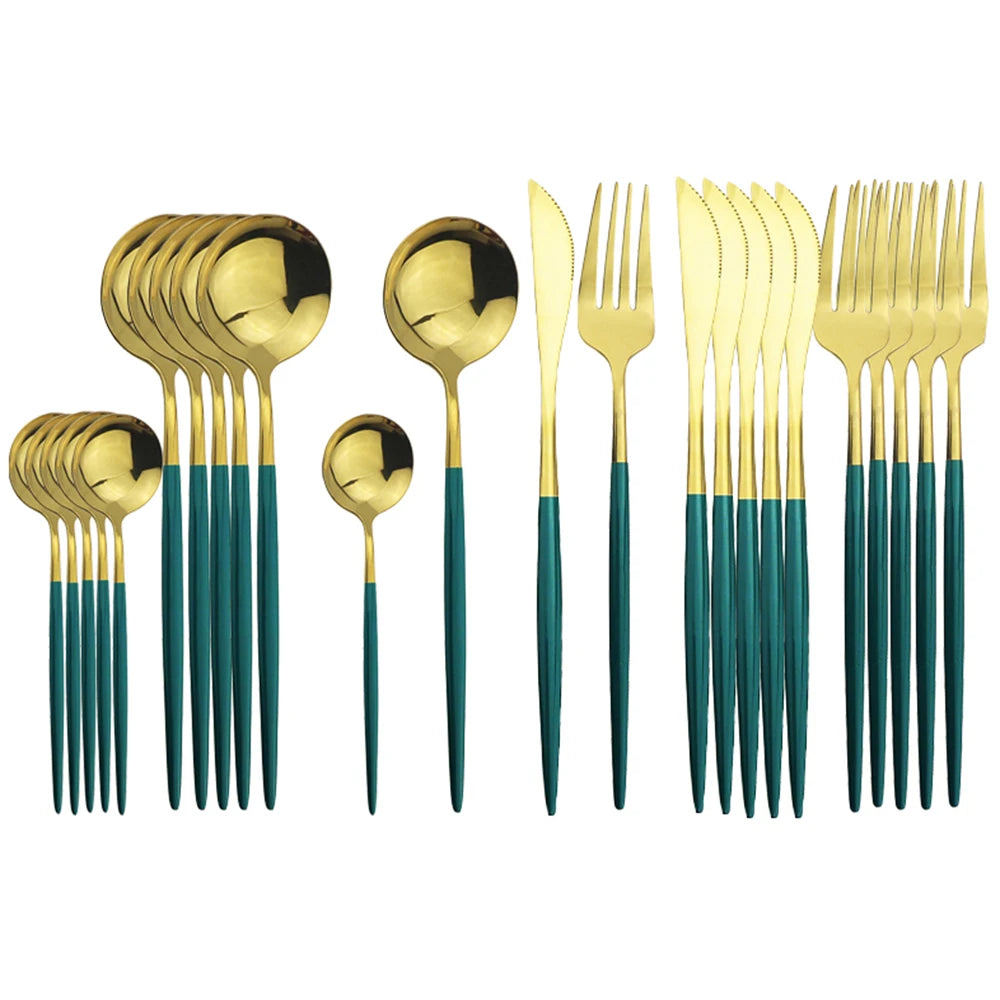 24Pcs Dinnerware Stainless Steel Cutlery Set