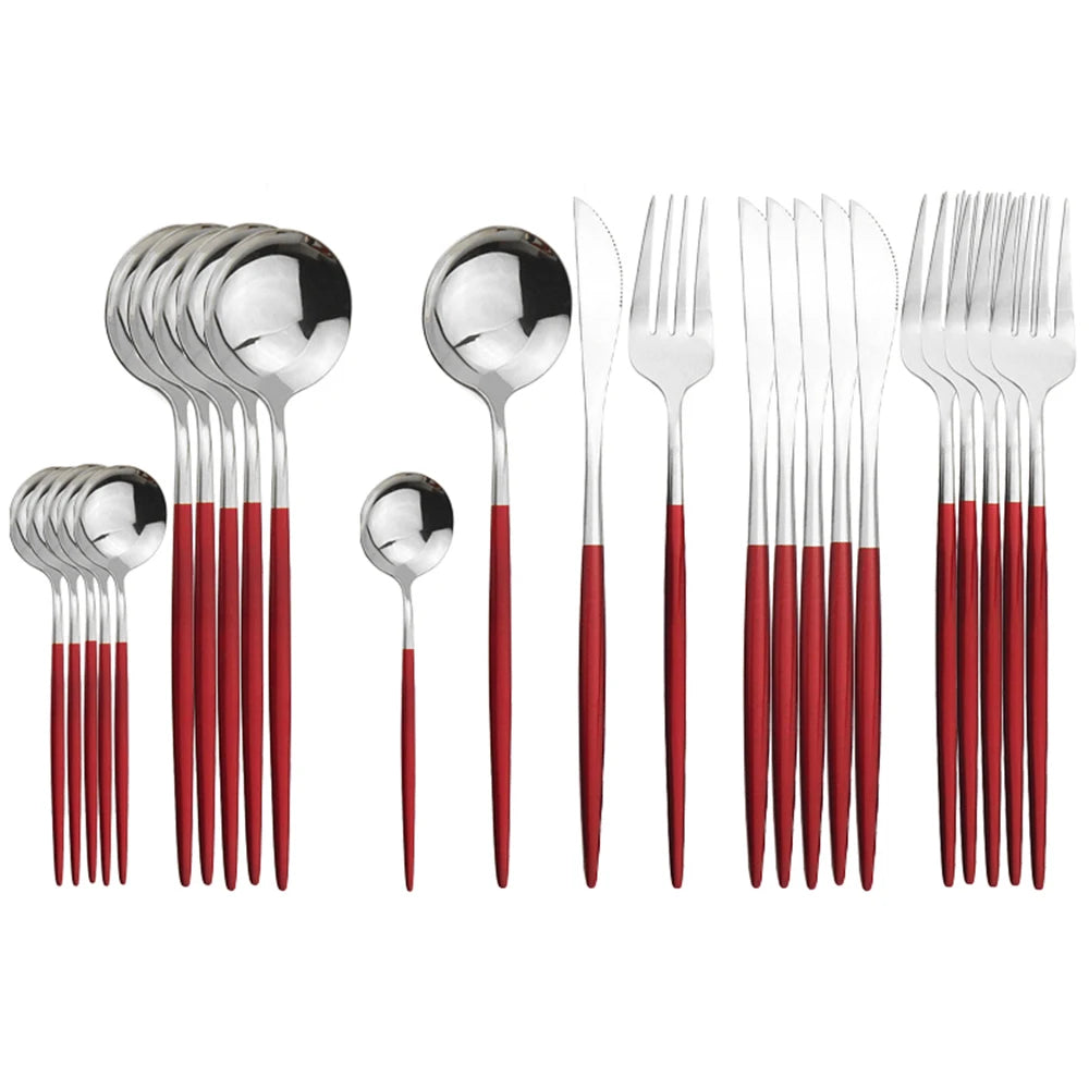 24Pcs Dinnerware Stainless Steel Cutlery Set