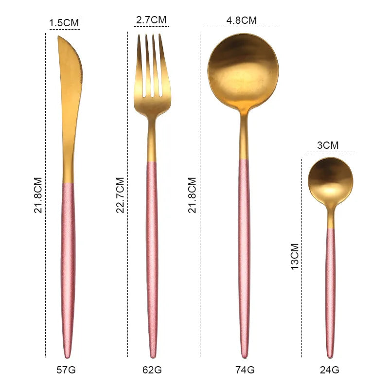 Gold Cutlery Stainless Steel Dinnerware Set