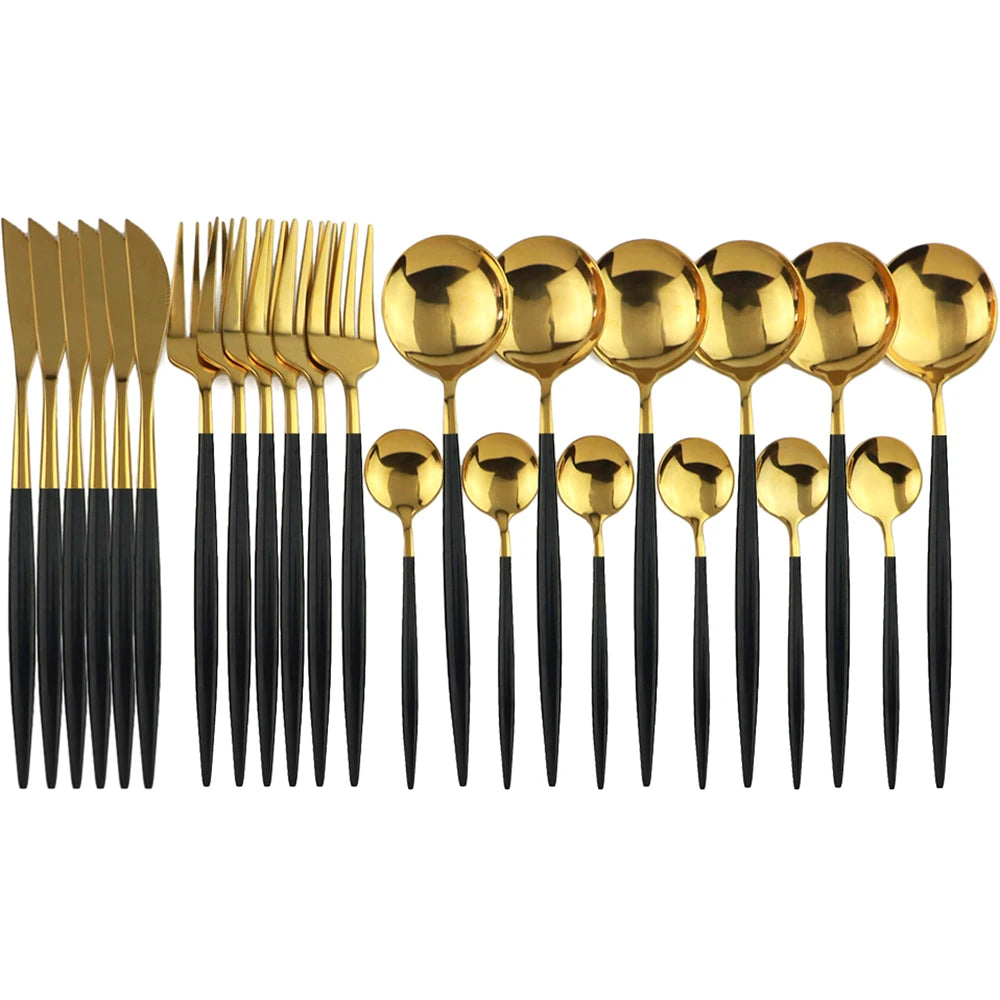 24Pcs Dinnerware Stainless Steel Cutlery Set