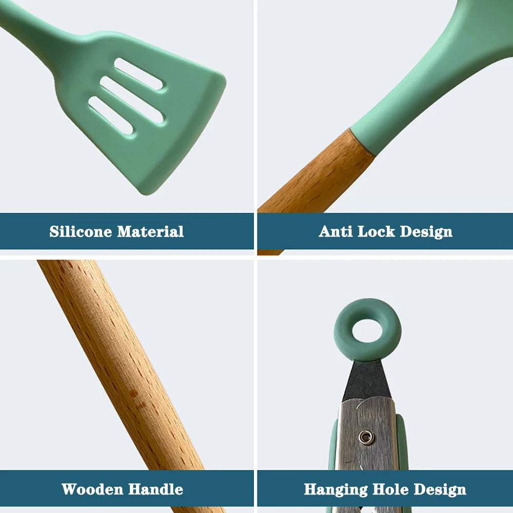 Kitchenware Cooking Utensils Set Non-stick Silicone