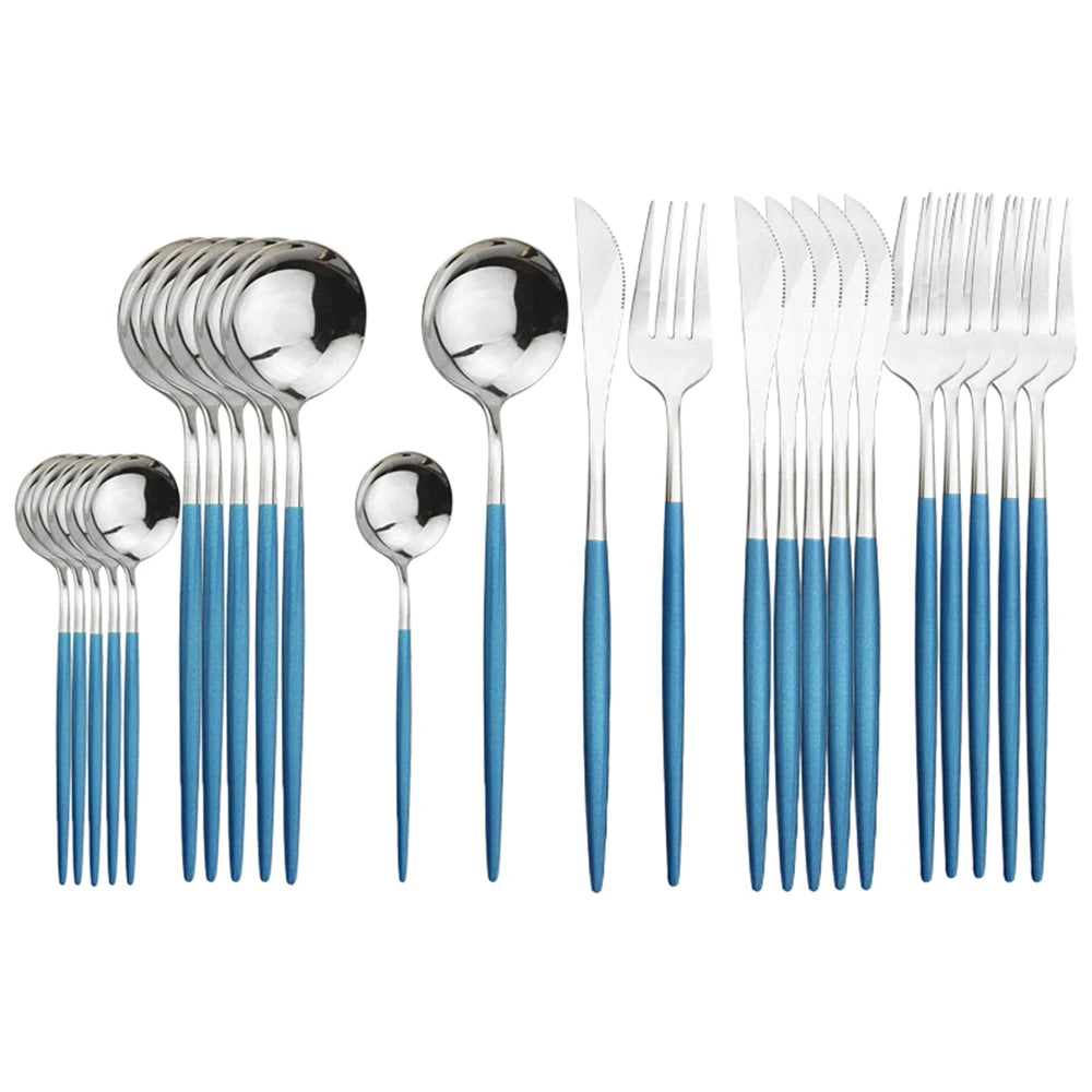 24Pcs Dinnerware Stainless Steel Cutlery Set