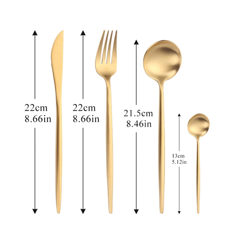 Gold Cutlery Stainless Steel Dinnerware Set