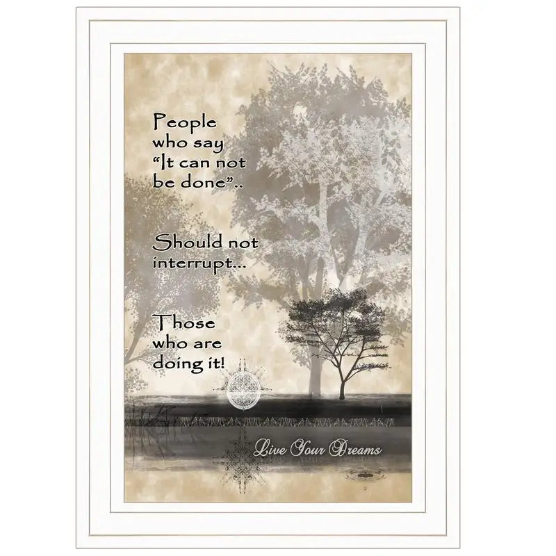 Live Your Dreams Framed Print with White Frame
