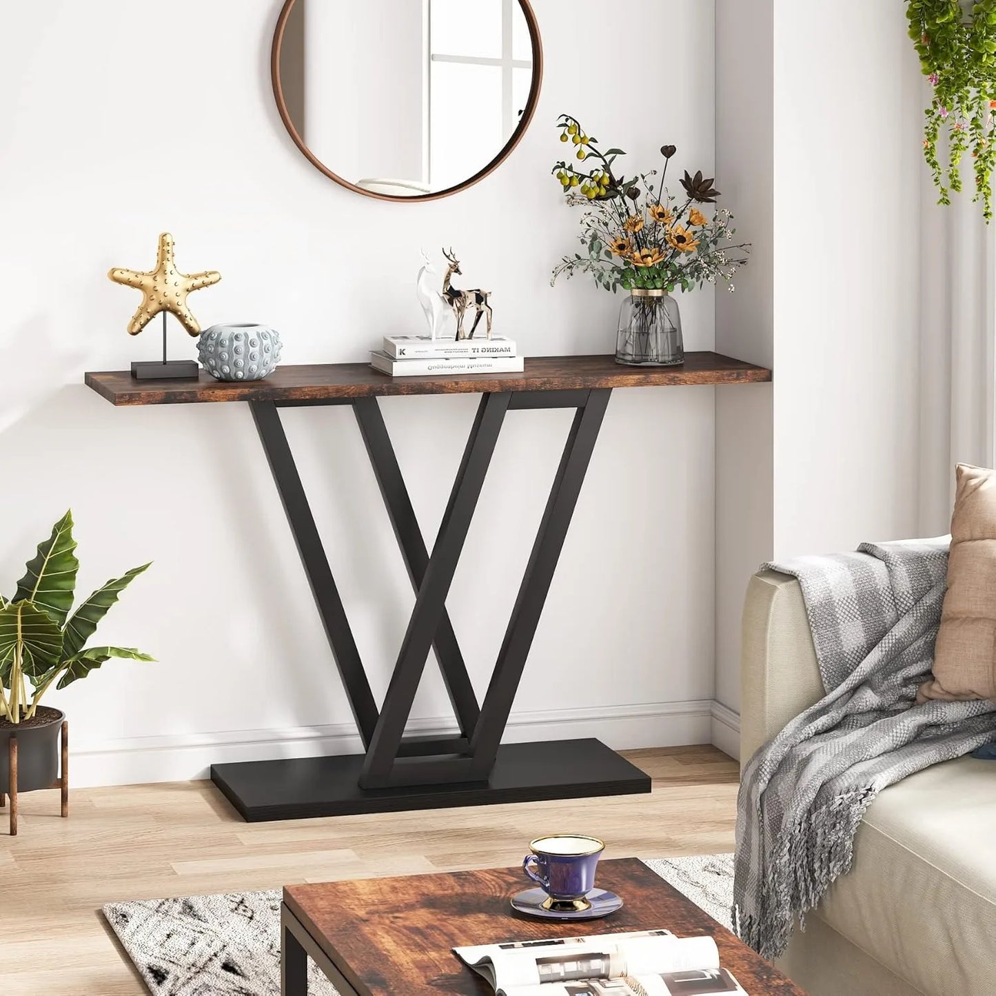 43-Inch Console Table for Entryway, Living Room