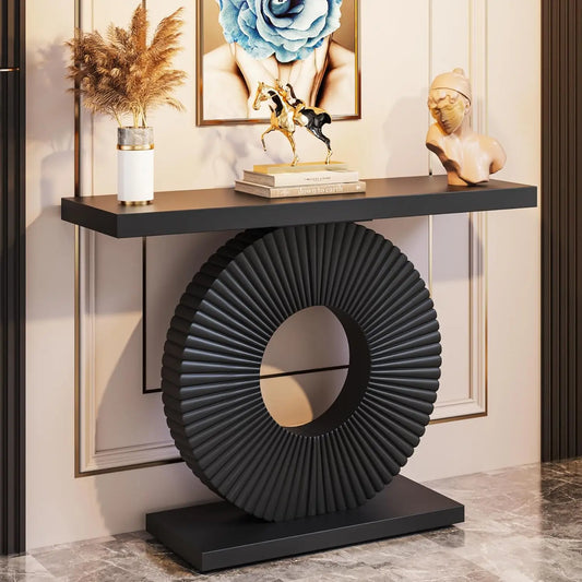 40-Inch Modern Console Table with Geometric Base