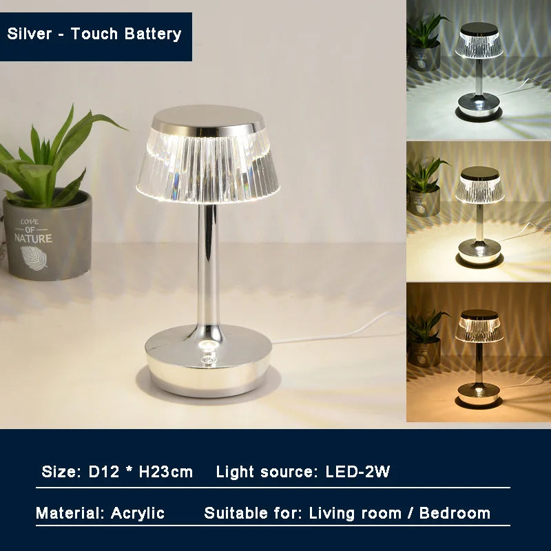Decorative Rechargeable USB Cable Switch Crystal Lamp