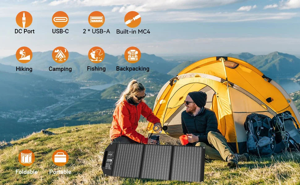 Portable Foldable Solar Panel Travel Ready Charger