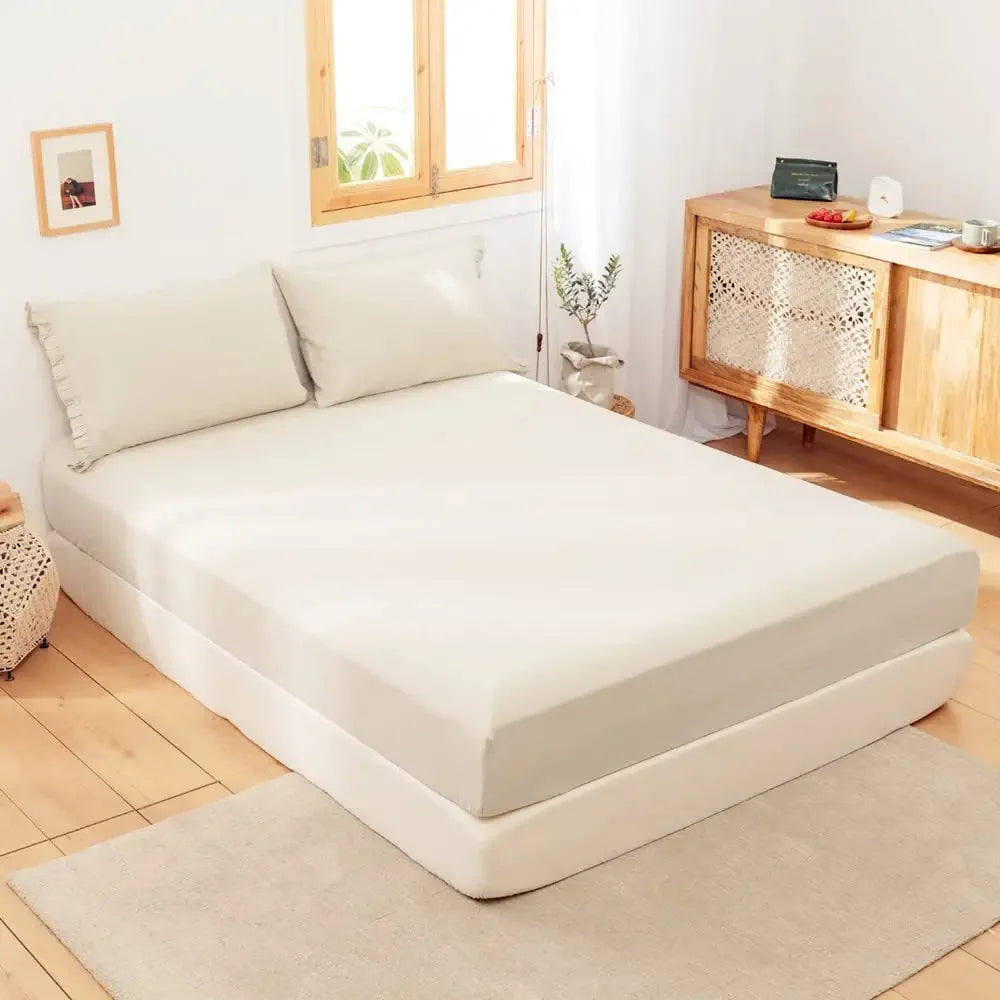 Simple&Opulence Linen Fitted Sheet (1 Piece) Flax Cotton