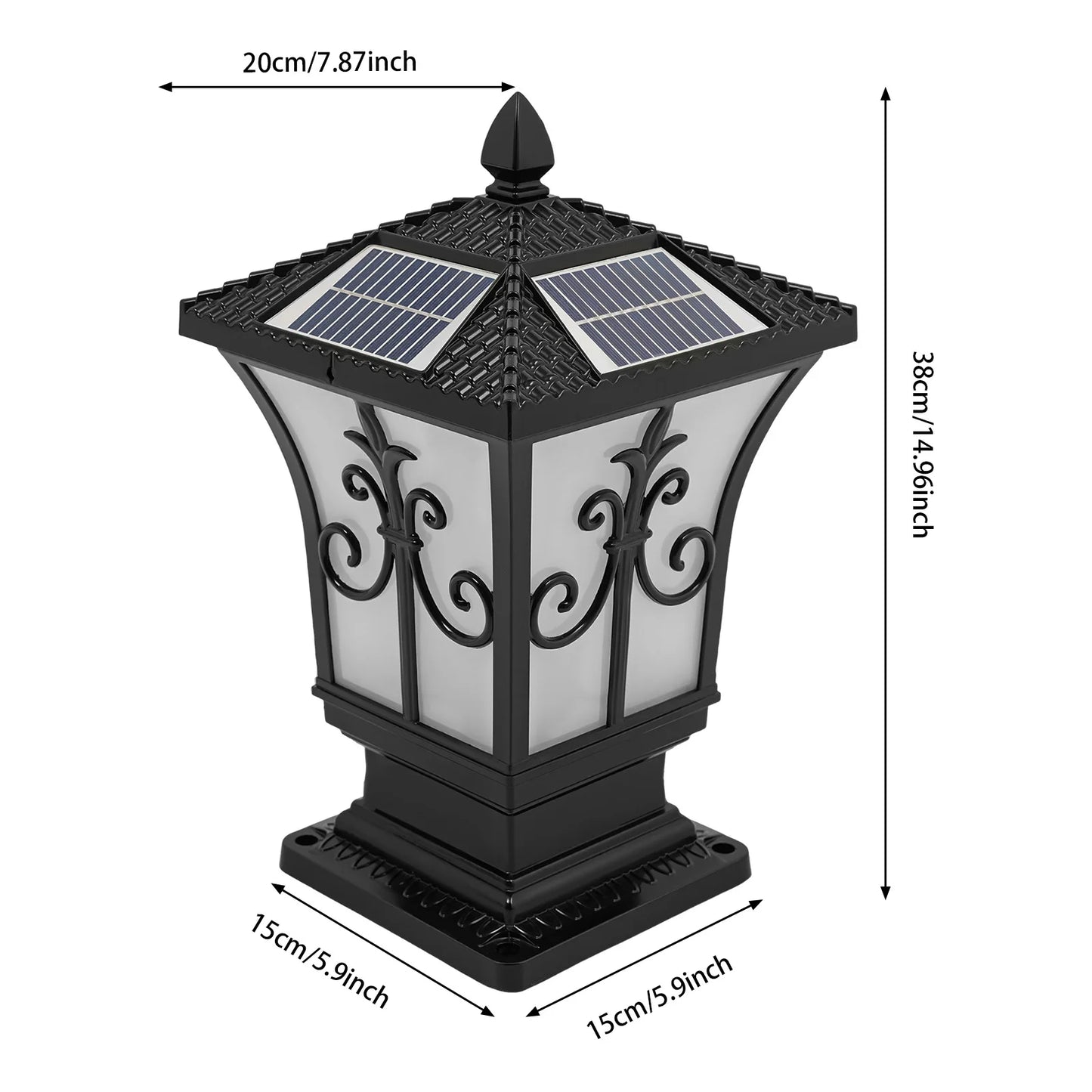 Outdoor Solar Post Light |Remote Control Garden Light
